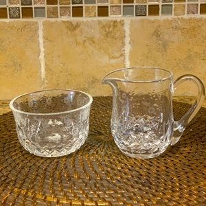 Lead Chrystal Sugar Bowl and Creamer